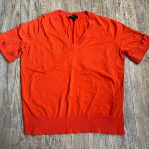Banana Republic Sweater Top Women's M Orange Knit Formal